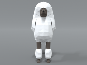 low poly cartoon standard poodle dog 3Dモデル