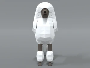 low poly cartoon standard poodle dog 3D Model