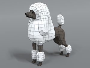 low poly cartoon standard poodle dog 3Dモデル