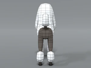 low poly cartoon standard poodle dog 3D Model