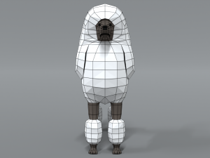 low poly cartoon standard poodle dog 3Dモデル