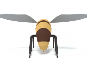 low poly cartoon honey bee 3D Model