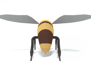 low poly cartoon honey bee 3D Model