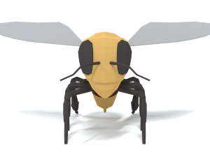 low poly cartoon honey bee 3D Model
