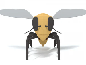 low poly cartoon honey bee 3D Model