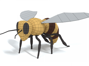 low poly cartoon honey bee 3D Model