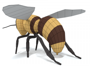 low poly cartoon honey bee 3D Model
