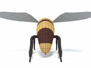 low poly cartoon honey bee 3D Model