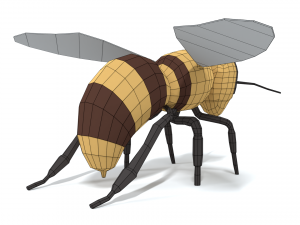 low poly cartoon honey bee 3D Model