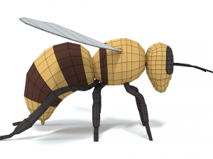 low poly cartoon honey bee 3D Model