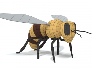 low poly cartoon honey bee 3D Model