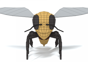 low poly cartoon honey bee 3D Model