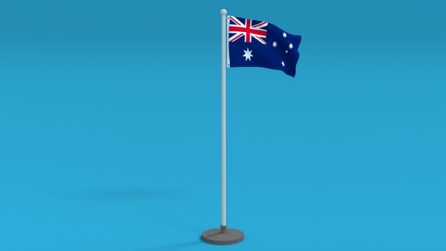 low poly seamless animated australia flag Modelo 3D .c4d .max .obj .3ds .fbx .stl .blend 