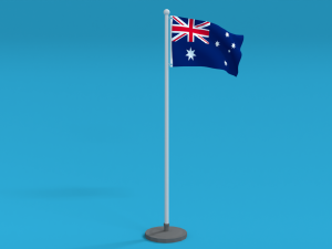 low poly seamless animated australia flag Model 3D