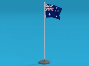 bandeira da austr&aacute;lia animada sem costura low poly Modelo 3D