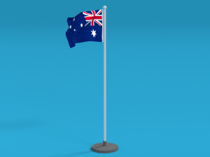 low poly seamless animated australia flag Modelo 3D