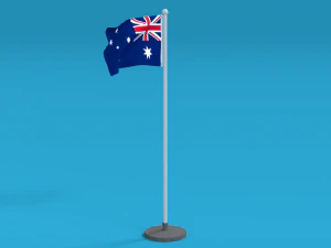 bandeira da austr&aacute;lia animada sem costura low poly Modelo 3D