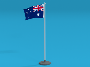 low poly seamless animated australia flag Modelo 3D