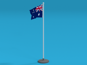 low poly seamless animated australia flag Modelo 3D