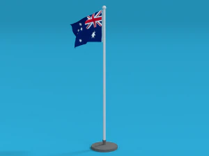 bandeira da austr&aacute;lia animada sem costura low poly Modelo 3D