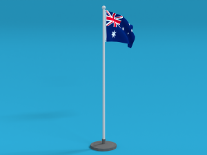 low poly seamless animated australia flag Modelo 3D