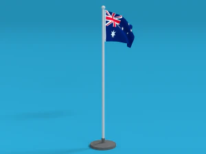 bandeira da austr&aacute;lia animada sem costura low poly Modelo 3D