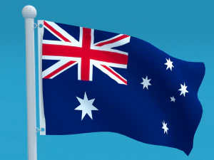bandeira da austr&aacute;lia animada sem costura low poly Modelo 3D