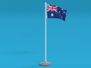 low poly seamless animated australia flag Modelo 3D