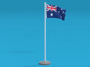 bandeira da austr&aacute;lia animada sem costura low poly Modelo 3D