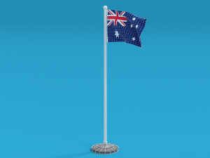 low poly seamless animated australia flag Modelo 3D