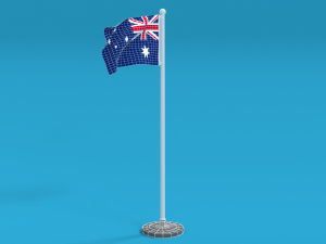 low poly seamless animated australia flag Modelo 3D