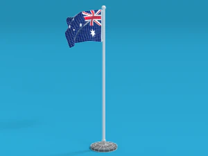 bandeira da austr&aacute;lia animada sem costura low poly Modelo 3D