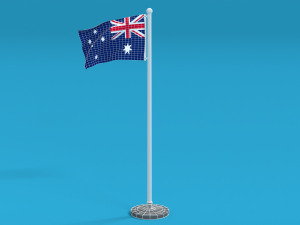 low poly seamless animated australia flag Modelo 3D