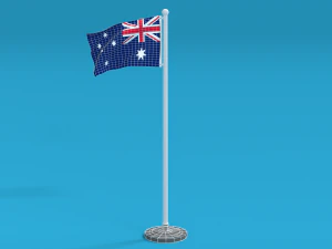 bandeira da austr&aacute;lia animada sem costura low poly Modelo 3D