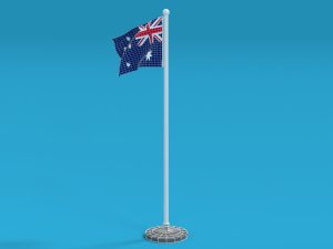 low poly seamless animated australia flag Modelo 3D