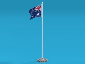 bandeira da austr&aacute;lia animada sem costura low poly Modelo 3D