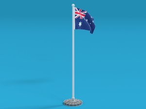 low poly seamless animated australia flag Modelo 3D