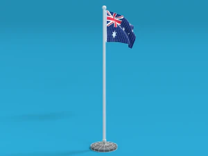 bandeira da austr&aacute;lia animada sem costura low poly Modelo 3D