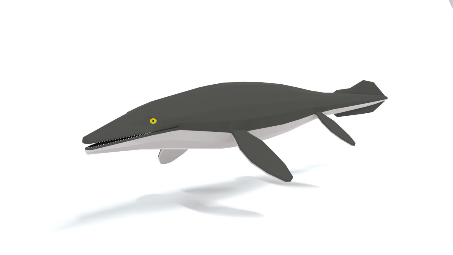 low poly cartoon tylosaurus 3D Model .c4d .max .obj .3ds .fbx .stl .blend