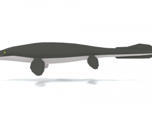 low poly cartoon tylosaurus Model 3D