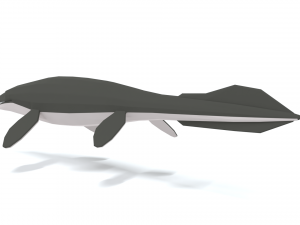 low poly cartoon tylosaurus Model 3D
