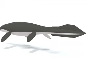 low poly cartoon tylosaurus 3D Model