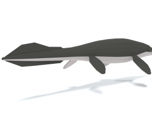low poly cartoon tylosaurus Model 3D