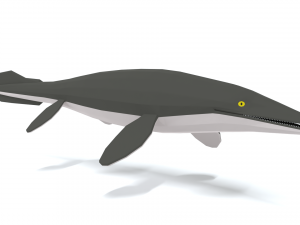 low poly cartoon tylosaurus Model 3D