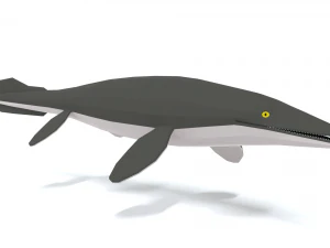 low poly cartoon tylosaurus 3D Model