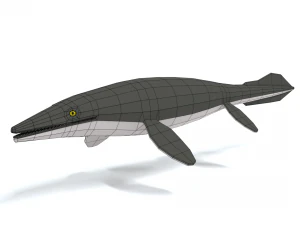 low poly cartoon tylosaurus 3D Model