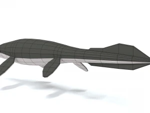 low poly cartoon tylosaurus 3D Model