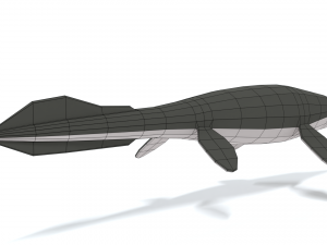 low poly cartoon tylosaurus Model 3D