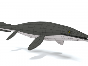 low poly cartoon tylosaurus Model 3D
