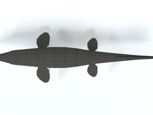 low poly cartoon tylosaurus Model 3D